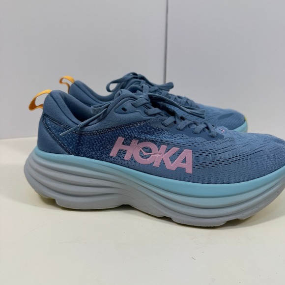 HOKA Bondi 8 Women's Running Shoes Blue Cushioned Road Sneakers Size US 8.5 - Picture 2 of 10
